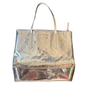 Kate Spade Quinn Beale Street XL Metallic Gold Patent Tote Bag Heart Spade